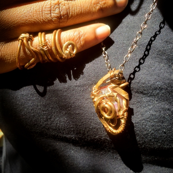 "Eye of the Agate" Necklace Copper Wrapped - Picture 2 of 4